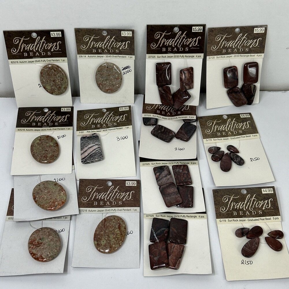 Jasper Stone Pendant Beads Lot Autumn Sun Rock Pink Zebra Oval Jewelry Making